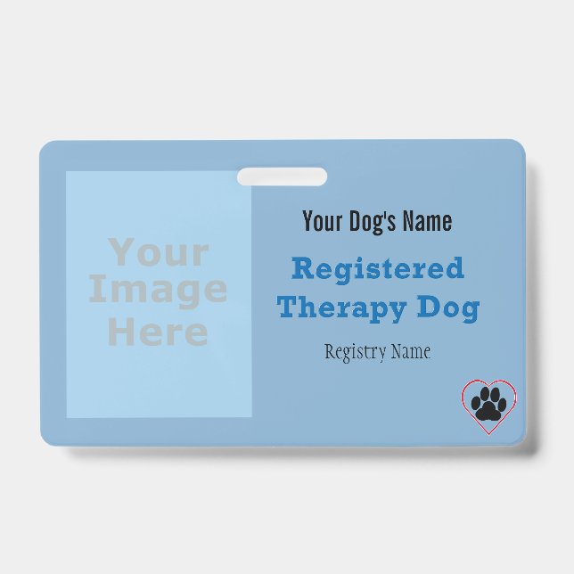 Crachá Identificação de Cão Terapia com Logotipo (Frente)