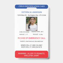 Identificação de Emergência Infantil com Foto Simp