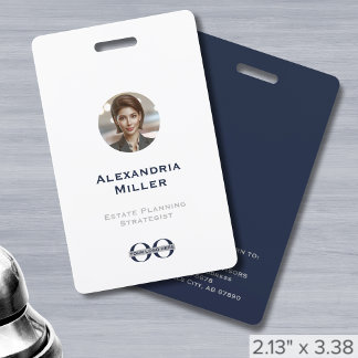 Crachá Identificação de foto do Funcionarios de logotipo