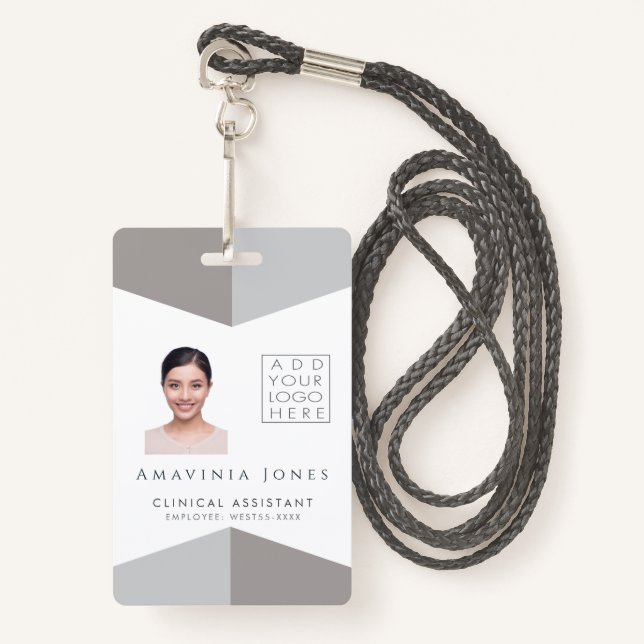 Crachá Identificação de Fotografia Médica das Mulheres -  (Frente com cordão)