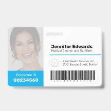 Identificação de funcionário com foto grande e cód