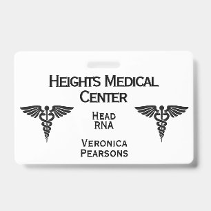 Crachá Identificação de Funcionário Médico de Dupla Face