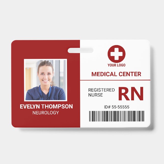 Crachá Identificação de funcionário médico do hospital -  (Frente)