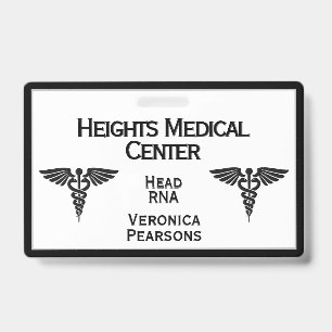 Crachá Identificação de Funcionário Médico Moldura de Doi