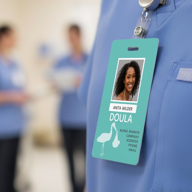 Crachá Identificação de Parteira Doula com Foto Entrega d (Sturdy, clear, and always ready for action, providing reliable identification day after day.)