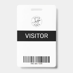 Crachá Identificação de passagem do visitante minimalista