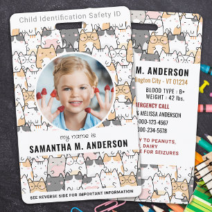 Crachá Identificação Infantil com Foto Moderna Personaliz
