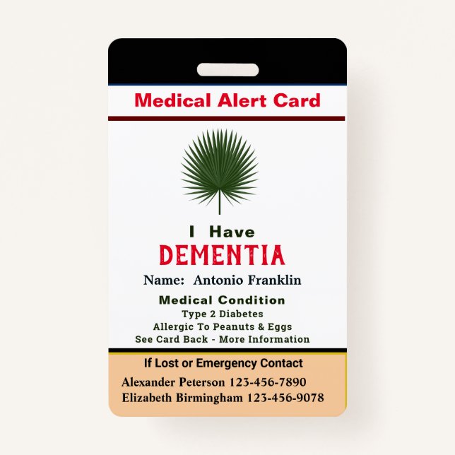 Crachá Identificação Personalizada Nome do Adulto Filho (Frente)