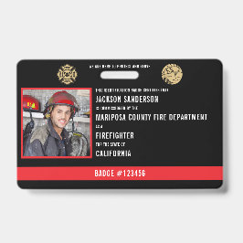 Crachá Identificação pessoal de funcionário de bombeiro c