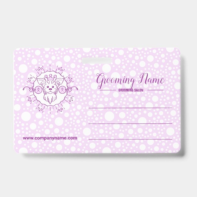 Crachá Ilustração de Cachorro de Cartoon para o Alinhamen (Frente)