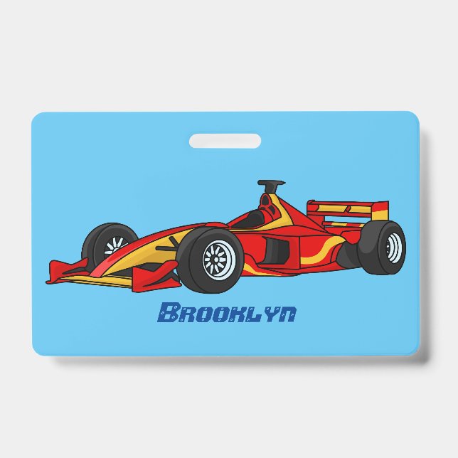 Crachá Ilustração de carros de corrida em alta velocidade (Frente)