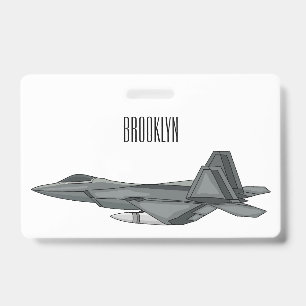Crachá Ilustração de desenho animado de aeronave de comba