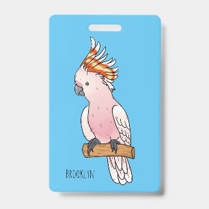 Crachá ilustração de desenho animado de ave cacatua Major