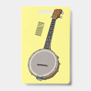 Crachá Ilustração de desenho animado de banjo