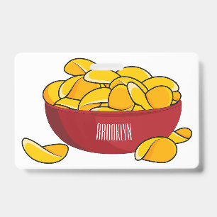 Crachá Ilustração de desenho animado de batata chips