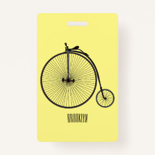 Crachá Ilustração de desenho animado de bicicleta de alta