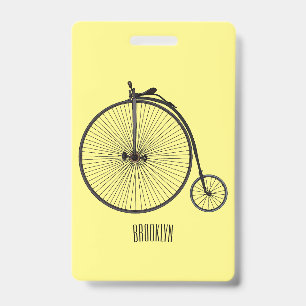 Crachá Ilustração de desenho animado de bicicleta de roda