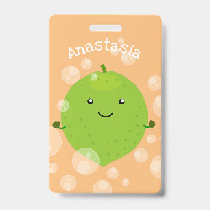 Crachá Ilustração de desenho animado de bolhas de lima ve
