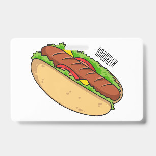 Crachá Ilustração de desenho animado de cachorro-quente