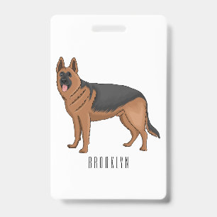 Crachá ilustração de desenho animado de cão german shephe