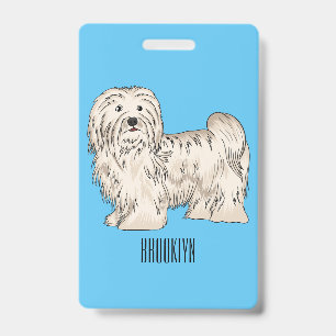 Crachá ilustração de desenho animado de cão Havanese