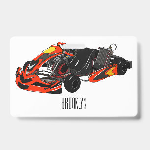 Crachá ilustração de desenho animado de corrida de kart
