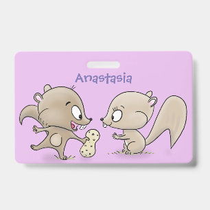 Crachá Ilustração de desenho animado de esquilos engraçad