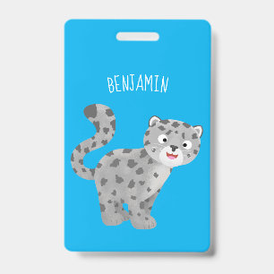 Crachá Ilustração de desenho animado de leopardo-das-neve