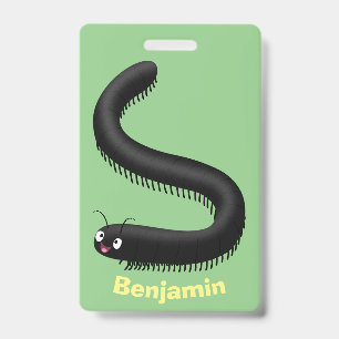 Crachá Ilustração de desenho animado de mil-pés fofo