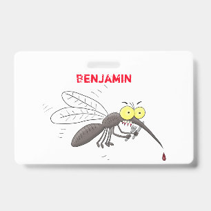Crachá Ilustração de desenho animado de mosquito engraçad