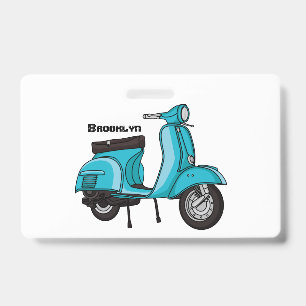 Crachá Ilustração de desenho animado de moto ciclomotor f
