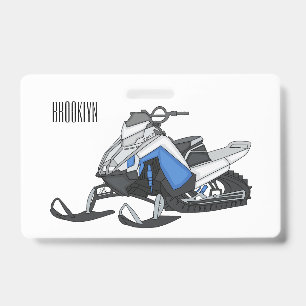 Crachá ilustração de desenho animado de moto de neve