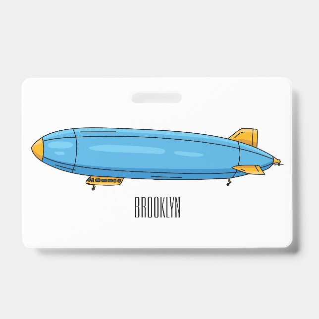 Crachá Ilustração de desenho animado de nave (Frente)