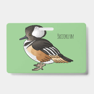 Crachá Ilustração de desenho animado de pássaro merganser
