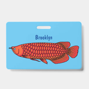 Crachá Ilustração de desenho animado de peixes da Arowana