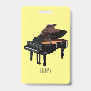 Crachá ilustração de desenho animado de piano