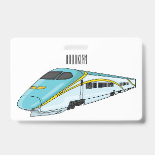 Crachá Ilustração de desenho animado de trem bala de alta