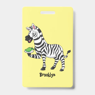 Crachá Ilustração de desenho animado de zebra engraçada