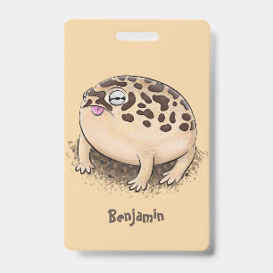 Crachá Ilustração de desenho animado engraçada de sapo da