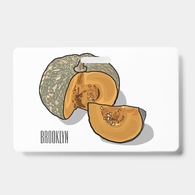 Crachá ilustração de desenho de abóbora (Frente)