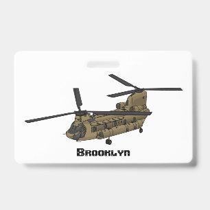Crachá Ilustração de helicóptero militar Chinook
