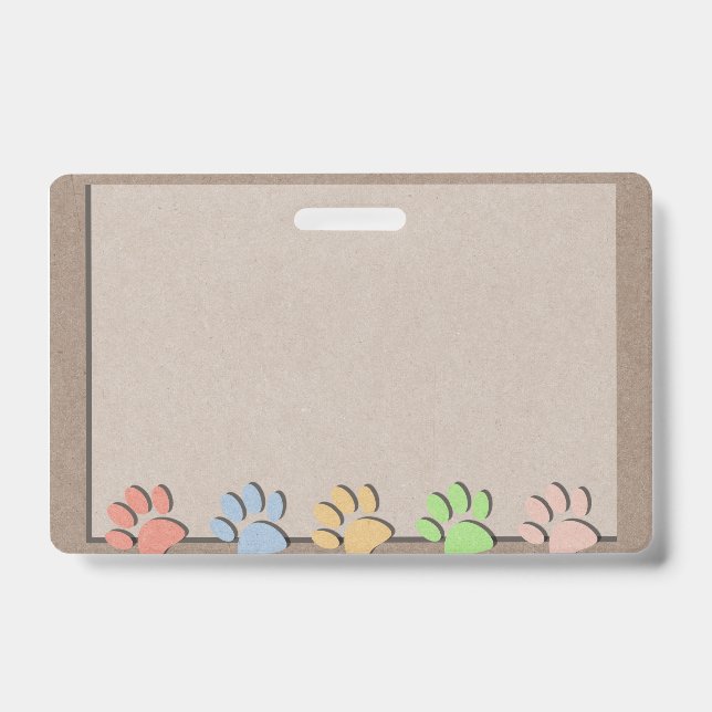 Crachá Ímã de Textura de Papel Kraft Falso com Pegadas de (Frente)