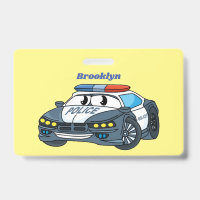 Imagem de desenho animado de carro da polícia feli
