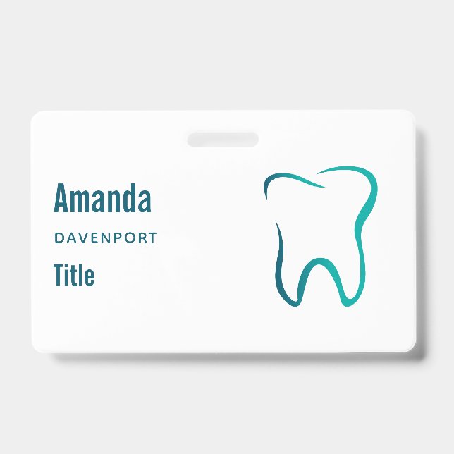 Crachá Imagem Médica de Dente Odontologia (Frente)
