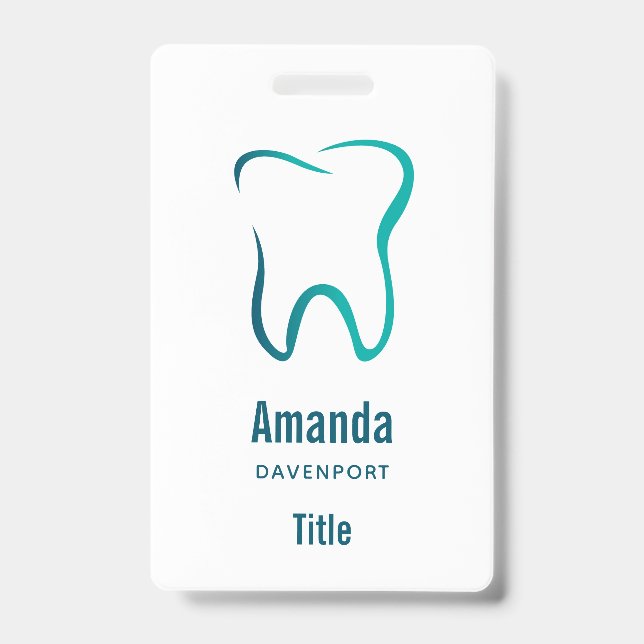 Crachá Imagem Médica de Odontologia de Dente (Frente)