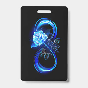 Crachá Infinito brilhante com rosa azul