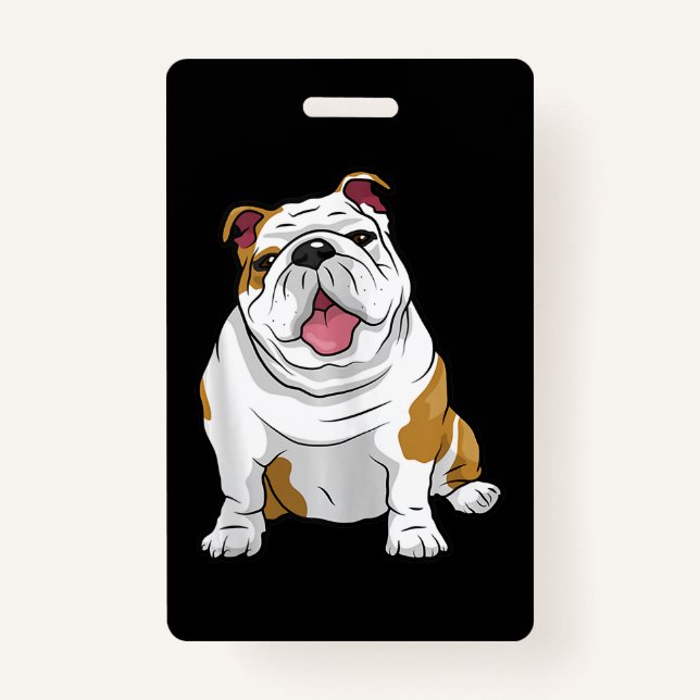 Crachá Inglês Bulldog Incrível Engraçado Cães-do-cachorro (Frente)