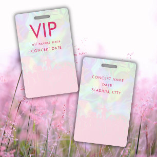 Crachá Ingresso de Acesso Total VIP de Nome Holográfico d