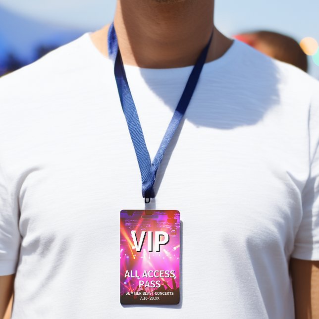 Crachá Ingresso de Acesso Total VIP Evento de Concerto (VIP All Access Pass Concert Event Badge)