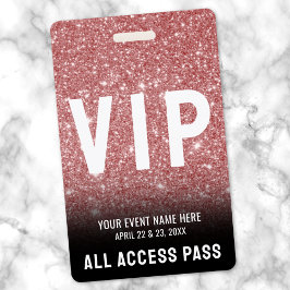 Crachá Ingresso de Acesso Total VIP Evento Glamour Brilho